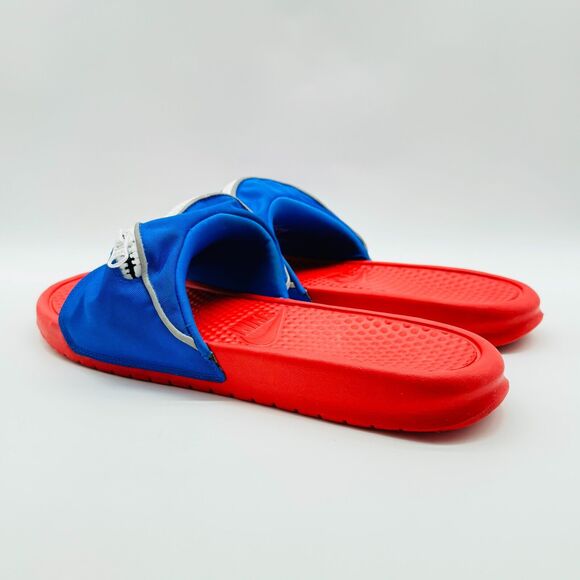 Nike Red and Blue Slip-On slides - Picture 5 of 11